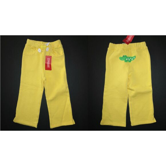 Gymboree yellow green alligator daisy sweatpants yoga track pants pull on 18-24 - Picture 1 of 3